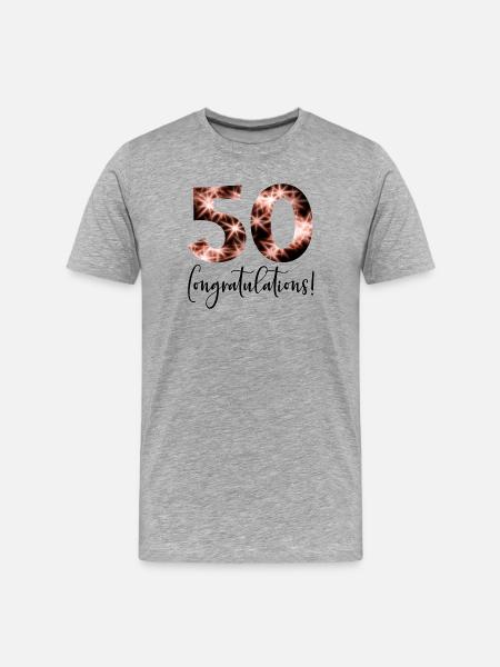 Congratulations 50th birthday - Fifty - Men's Premium Organic T-Shirt - heather grey