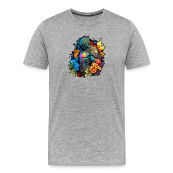 Super Heroes in Bloom - Men's Premium Organic T-Shirt - heather grey - Front - Damien (186cm)