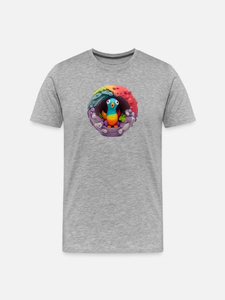 Cute weird parrot - Männer Premium Bio T-Shirt - Grau meliert