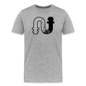 Transparent clogged sewage pipe gooseneck - Men's Premium Organic T-Shirt - heather grey - Front - Damien (186cm)