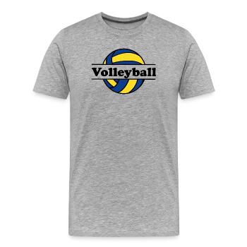 Ball, volleyball with bar that says Volleyball. - Men's Premium Organic T-Shirt - heather grey - Front - Damien (186cm)