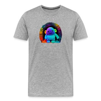Neon Regenbogenaffe im Tunnel - Männer Premium Bio T-Shirt - Grau meliert - Vorne - Damien (186cm)