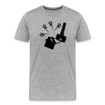 Key for the new house key shines - Men's Premium Organic T-Shirt - heather grey - Front - Damien (186cm)