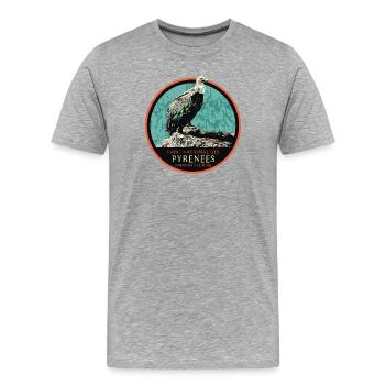 Geier im Pyrenäen-Nationalpark - Männer Premium Bio T-Shirt - Grau meliert - Vorne - Damien (186cm)