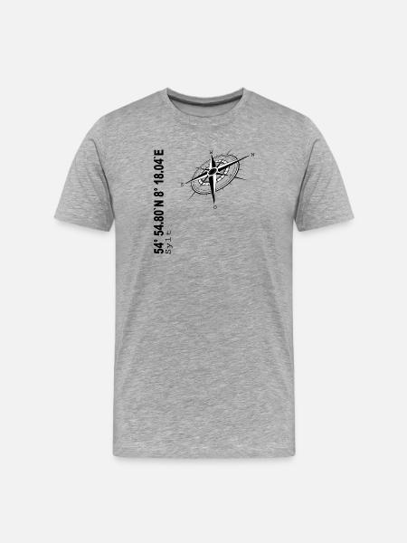 Sylt - Männer Premium Bio T-Shirt - Grau meliert