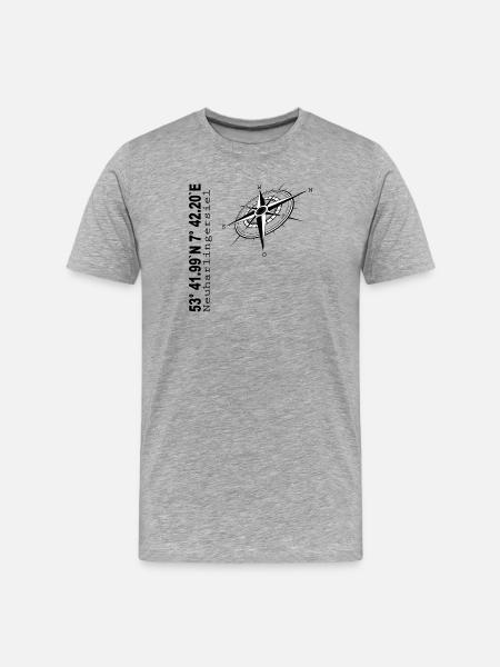 Neuharlingersiel - Männer Premium Bio T-Shirt - Grau meliert