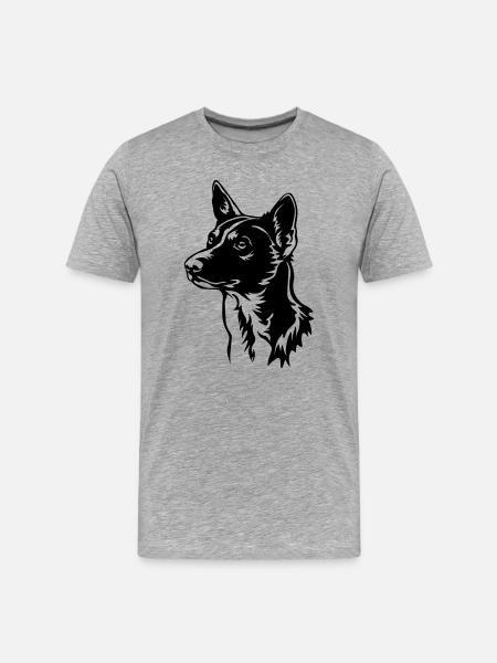 Basenji Head - Men's Premium Organic T-Shirt - heather grey