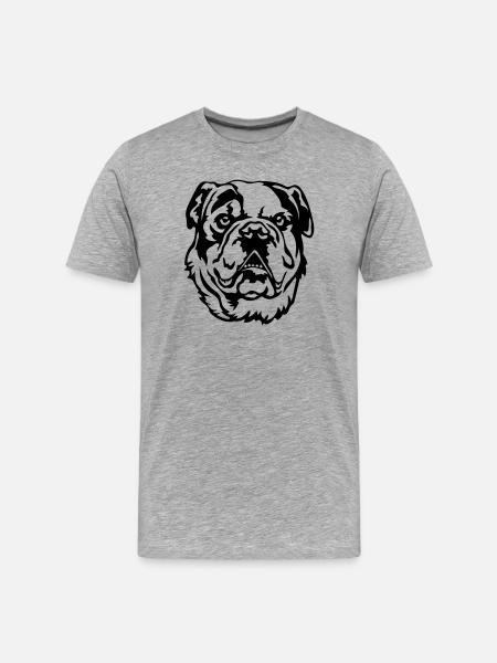 Continental Bulldog Head - Men's Premium Organic T-Shirt - heather grey