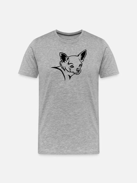 Chihuahua Head - Men's Premium Organic T-Shirt - heather grey