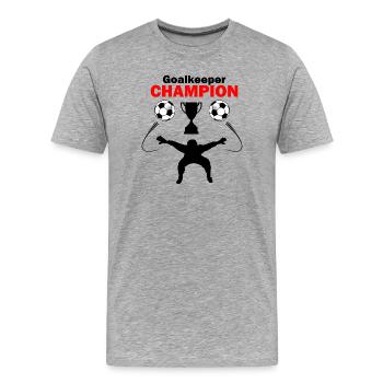 Goalkeeper or goalkeeper shadow figure champion - Men's Premium Organic T-Shirt - heather grey - Front - Damien (186cm)