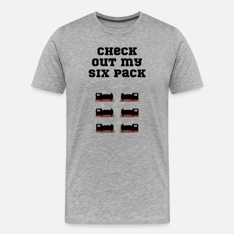 eisenbahn sixpack - Männer Premium Bio T-Shirt - Grau meliert