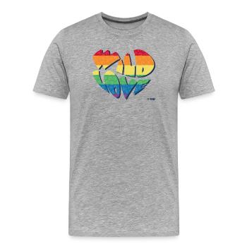 Amour sauvage - T-shirt bio Premium Homme - gris chiné - Devant - Damien (186cm)