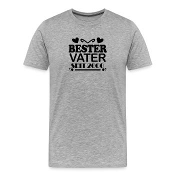 Bester Vater seit 2000 - Vatertag Geschenk - Männer Premium Bio T-Shirt - Grau meliert - Vorne - Damien (186cm)