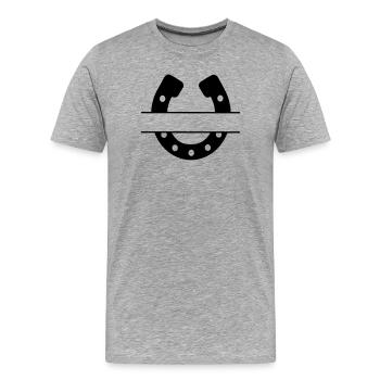 horseshoe meaning of happiness - Men's Premium Organic T-Shirt - heather grey - Front - Damien (186cm)