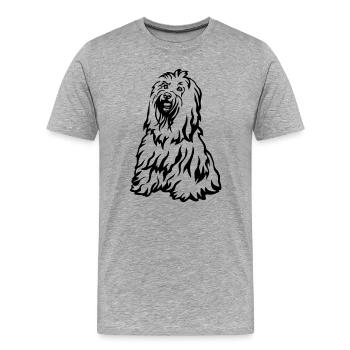 Tibet Terrier - Männer Premium Bio T-Shirt - Grau meliert - Vorne - Damien (186cm)