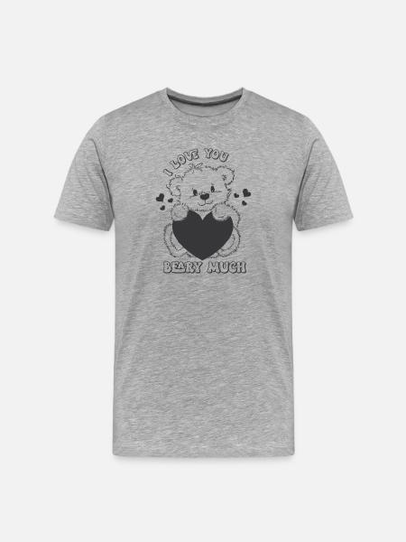 I love you bearish very retro-valentines - Men's Premium Organic T-Shirt - heather grey