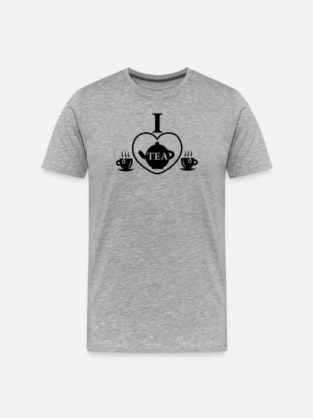 Teapot in the heart - Men's Premium Organic T-Shirt - heather grey