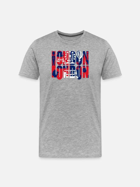 LONDON - Männer Premium Bio T-Shirt - Grau meliert