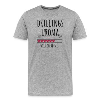 werdende Drillingsuroma Schwangerschaft Drillinge - Männer Premium Bio T-Shirt - Grau meliert - Vorne - Damien (186cm)