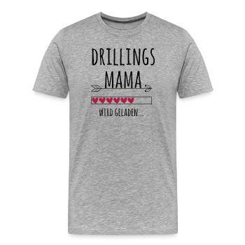 werdende Drillingsmama Schwangerschaft Drillinge - Männer Premium Bio T-Shirt - Grau meliert - Vorne - Damien (186cm)