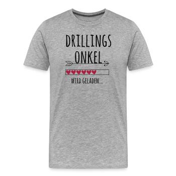 werdender Drillingsonkel Schwangerschaft Drillinge - Männer Premium Bio T-Shirt - Grau meliert - Vorne - Damien (186cm)