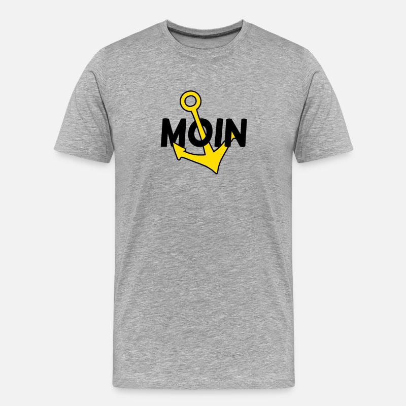 Anker Moin - Männer Premium Bio T-Shirt - Grau meliert