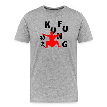 Shaolin monk shadow figure - Men's Premium Organic T-Shirt - heather grey - Front - Damien (186cm)