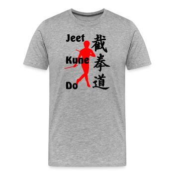 001 Kung Fu Jeet Kun Do - Männer Premium Bio T-Shirt - Grau meliert - Vorne - Damien (186cm)