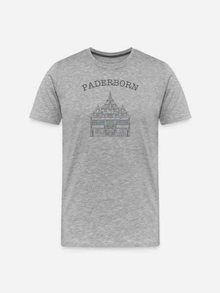 Paderborn, Historic Town Hall, Germany - Men's Premium Organic T-Shirt - heather grey