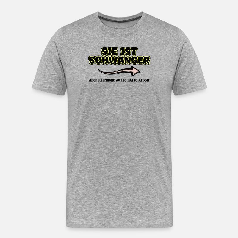 Papa Statement Babyglück Elternschaft Schwanger - Männer Premium Bio T-Shirt - Grau meliert