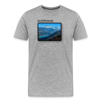 Lac de monteynard - T-shirt bio Premium Homme - gris chiné - Devant - Damien (186cm)