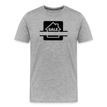 Haus zum Verkauf Logo - Männer Premium Bio T-Shirt - Grau meliert - Vorne - Damien (186cm)