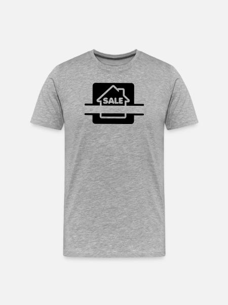 Logo de la maison à vendre - T-shirt bio Premium Homme - gris chiné