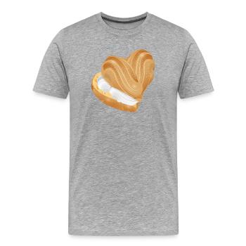 Heart cream puff filled with cream - Men's Premium Organic T-Shirt - heather grey - Front - Damien (186cm)