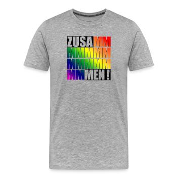 Zusammen - Männer Premium Bio T-Shirt - Grau meliert - Vorne - Damien (186cm)