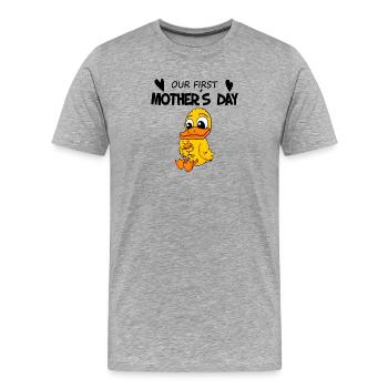Muttertag - erster Muttertag Geschenk - Männer Premium Bio T-Shirt - Grau meliert - Vorne - Damien (186cm)