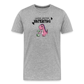 Vatertag - Männer Premium Bio T-Shirt - Grau meliert - Vorne - Damien (186cm)
