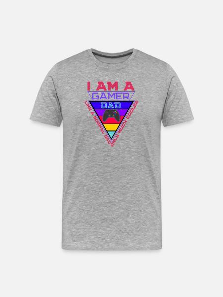 Gamer Dad Triangle Pride - Men's Premium Organic T-Shirt - heather grey