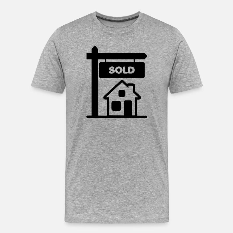 Transparentes Logo-Schild verkauft - Männer Premium Bio T-Shirt - Grau meliert