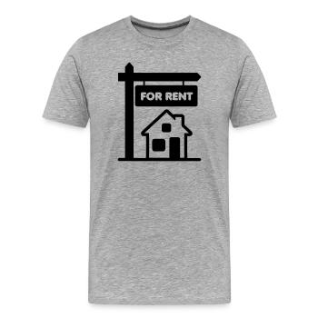 Transparentes Schild zur Miete - Männer Premium Bio T-Shirt - Grau meliert - Vorne - Damien (186cm)
