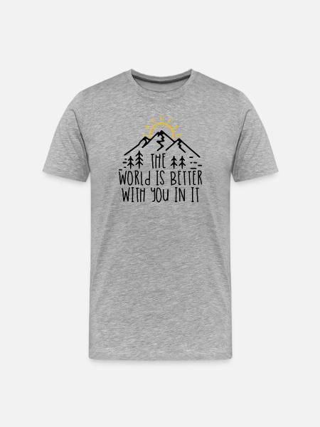 Golden Sunrise Minimal Logo - Men's Premium Organic T-Shirt - heather grey
