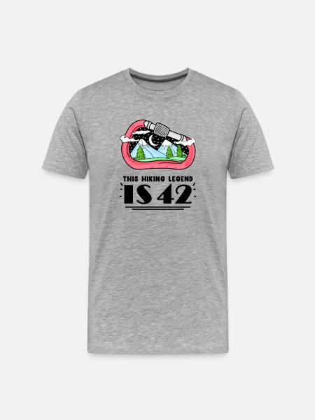42e anniversaire montagne 42 ans randonnée en montagne - T-shirt bio Premium Homme - gris chiné