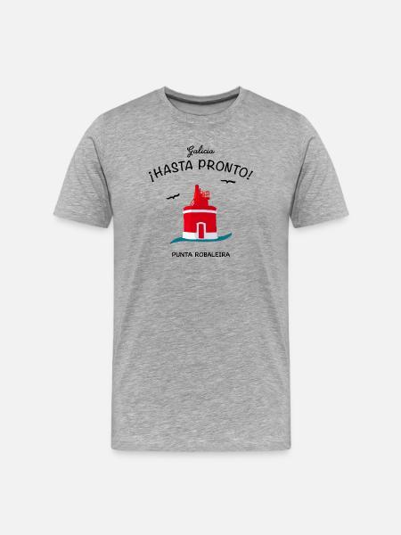 Galicien, Leuchtturm Punta Robaleira, Spanien - Männer Premium Bio T-Shirt - Grau meliert