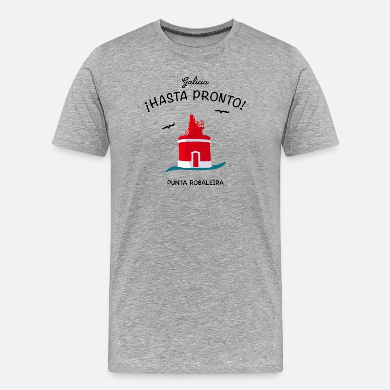 Galicien, Leuchtturm Punta Robaleira, Spanien - Männer Premium Bio T-Shirt - Grau meliert
