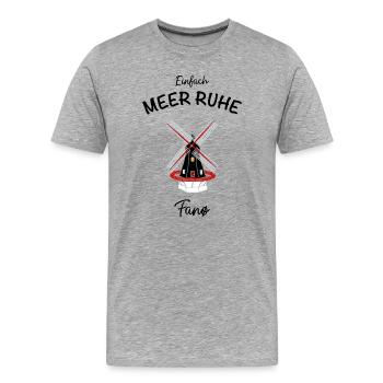 Dänemark, Insel Fanø, Mühle Sonderhø - Männer Premium Bio T-Shirt - Grau meliert - Vorne - Damien (186cm)