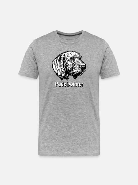 Pudelpointer Portrait - T-shirt bio Premium Homme - gris chiné