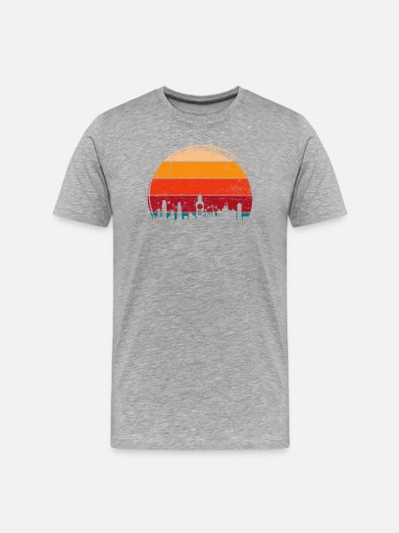 London Sunset Skyline Circle - Men's Premium Organic T-Shirt - heather grey