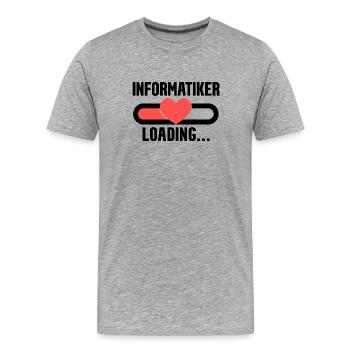 Informatiker Loading - Männer Premium Bio T-Shirt - Grau meliert - Vorne - Damien (186cm)