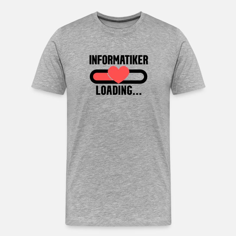 Informatiker Loading - Männer Premium Bio T-Shirt - Grau meliert