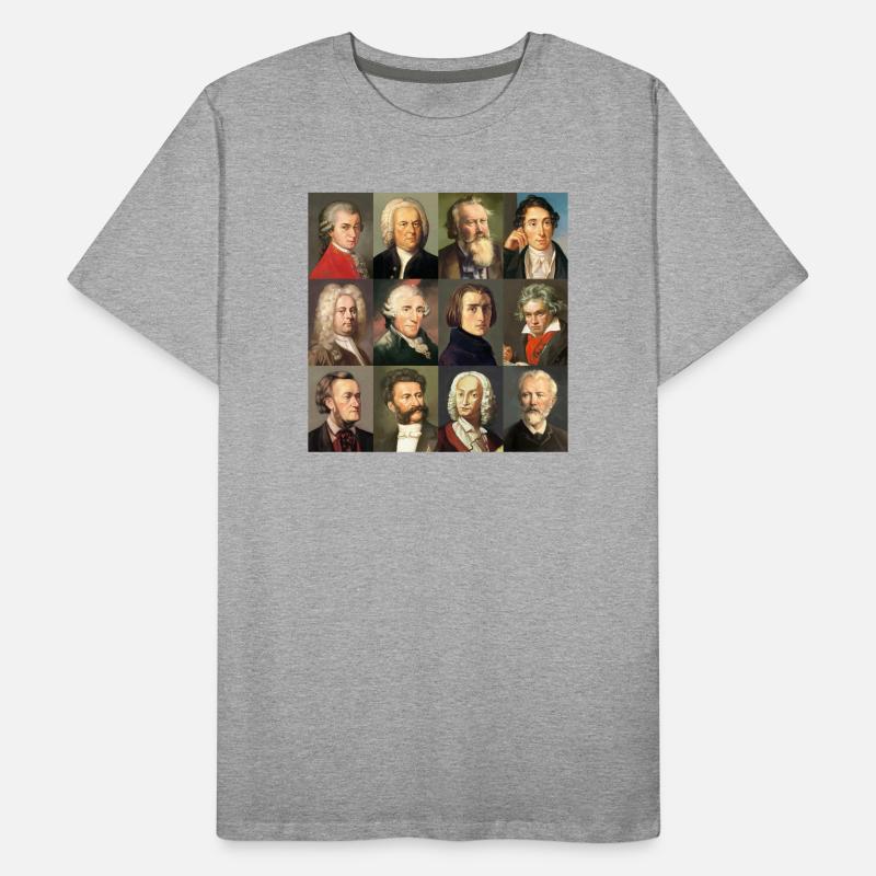12 compositeurs classiques ... de Bach à Wagner T-shirt bio Premium Homme